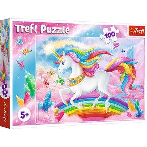Trefl Children's Puzzle In a Crystal World Unicorn 100pcs 5+