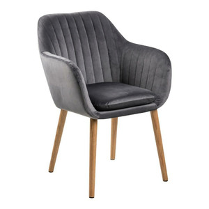 Upholstered Chair Emilia Velvet, dark grey