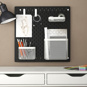 SKÅDIS Pegboard combination, black, 56x56 cm