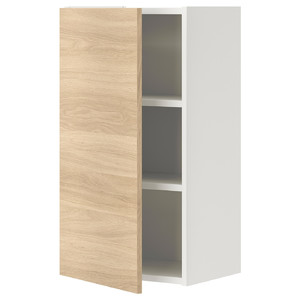 ENHET Wall cb w 2 shlvs/door, white, oak effect, 40x30x75 cm