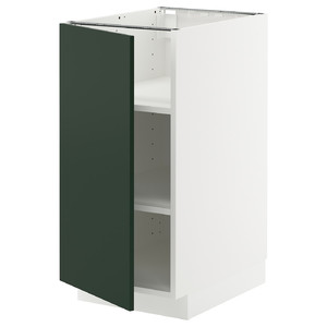 METOD Base cabinet with shelves, white/Havstorp deep green, 40x60 cm