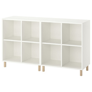 EKET Cabinet combination with legs, white, wood, 140x35x80 cm