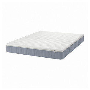 VESTERÖY Mattress and mattress pad, medium firm light blue/Nisseholm white, Standard Double