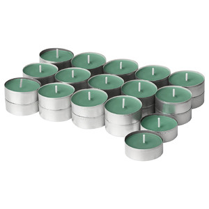 HEDERSAM Scented tealight, Fresh grass/light green, 3.5 hr, 30 pack