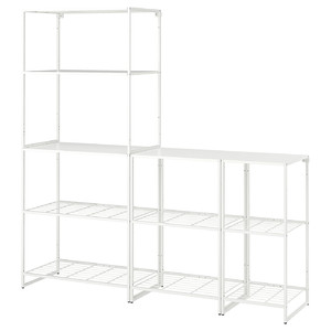 JOSTEIN Shelving unit, in/outdoor/white, 182x40x180 cm