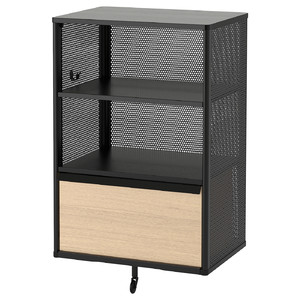 BEKANT Storage unit, mesh, black, 61x101 cm