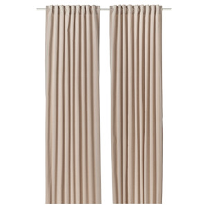 SANELA Curtains, 1 pair, light beige, 140x300 cm