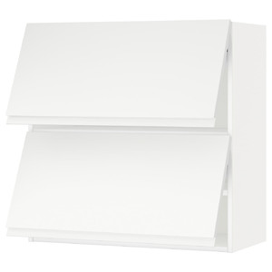 METOD Wall cab horizo 2 doors w push-open, white/Voxtorp matt white, 80x80 cm