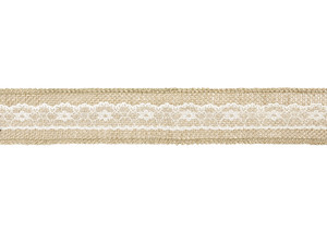 Jute Ribbon with Lace 50mm/5m