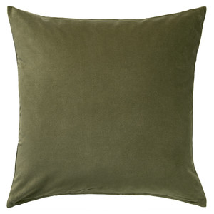 SANELA Cushion cover, olive-green, 50x50 cm