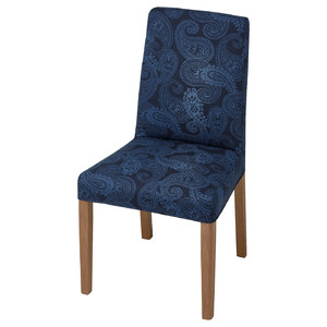 BERGMUND Chair, oak/Kvillsfors dark blue/blue