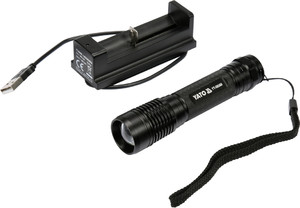 Yato Rechargeable Flashlight with Battery Charger