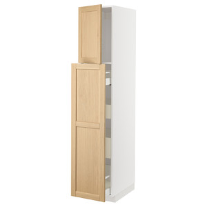 METOD / MAXIMERA Hc w p-o func 1dr/4drw, white/Forsbacka oak, 40x60x200 cm