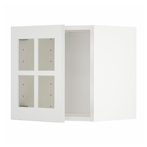 METOD Wall cabinet with glass door, white/Stensund white, 40x40 cm