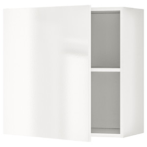 KNOXHULT Wall cabinet with door, high-gloss wite, 60x60 cm