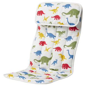 POÄNG Children's armchair cushion, Medskog, dinosaur pattern