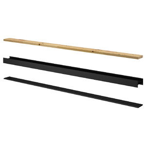 SKYTTA Rail for sliding door frame, black 3 tracks