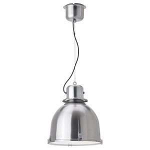 SVARTNORA Pendant lamp, stainless steel effect, 38 cm