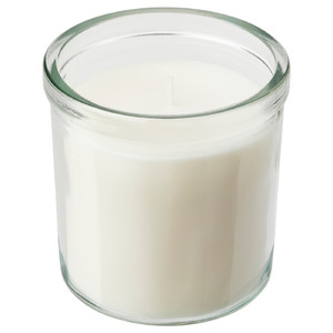 ADLAD Scented candle in glass, Scandinavian Woods/white, 40 hr