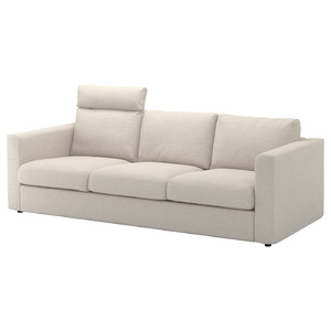 VIMLE 3-seat sofa, with headrest/Gunnared beige