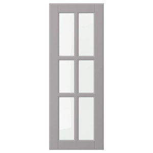 BODBYN Glass door, grey, 30x80 cm