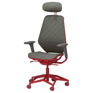 STYRSPEL Gaming chair, grey/red