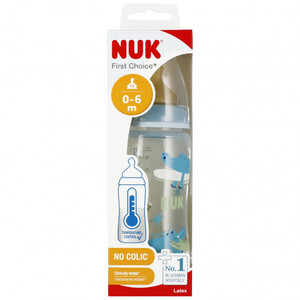 NUK First Choice Plus Baby Bottle with Temperature Control 300ml 0-6m, blue