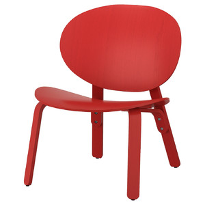 FRÖSET Easy chair, red stained oak veneer
