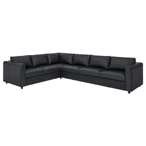 VIMLE Corner sofa, 5-seat, Grann/Bomstad black