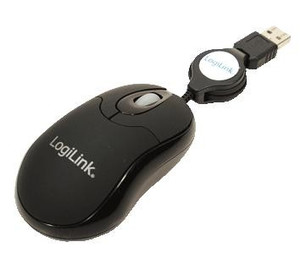 LogiLink Wired Mouse Optical USB Mini with Retractable Cable