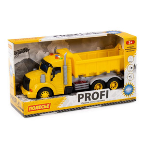 Tipper Truck with Light & Sound, yellow, 3+