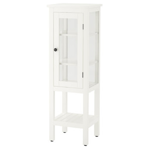 HEMNES High cabinet with glass door, white, 42x38x131 cm