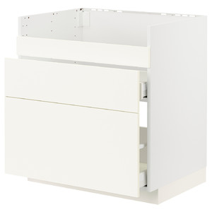 METOD / MAXIMERA Base cb f HAVSEN snk/3 frnts/2 drws, white/Vallstena white, 80x60 cm