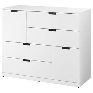 NORDLI Chest of 6 drawers, white, 120x99 cm