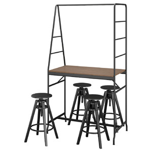 HÅVERUD / DALFRED Table and 4 stools, black/black, 105 cm