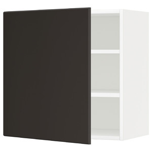 METOD Wall cabinet with shelves, white/Kungsbacka anthracite, 60x60 cm