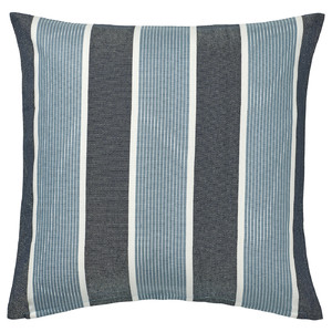 KORALLBUSKE Cushion cover, dark blue light blue/stripe pattern, 50x50 cm