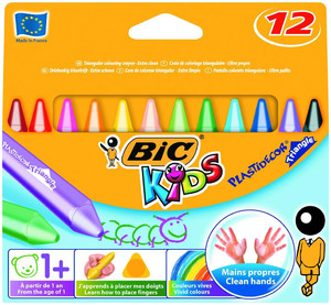 BIC Crayons Kids Plastidecor Triangle 12pcs