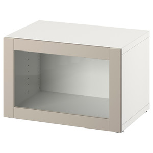 BESTÅ Shelf unit with door, white/Sindvik light grey-beige, 60x42x38 cm