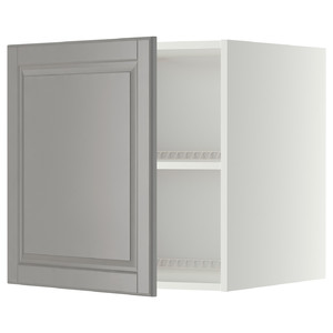 METOD Top cabinet for fridge/freezer, white/Bodbyn grey, 60x60 cm
