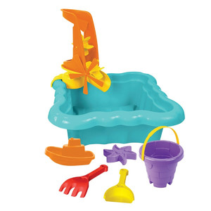 Mini Sandpit Sand Box with Accessories, turquoise 3+