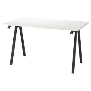 TROTTEN Desk, white/anthracite, 140x80 cm