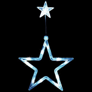 Christmas LED Decoration for Window Star, white, battery-operated