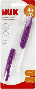 NUK Soft Feeding Spoon 2pcs 4m+, purple