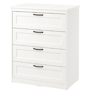 SONGESAND Chest of 4 drawers, white, 82x104 cm