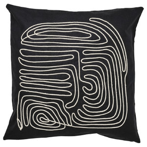 BRUNBRÄKEN Cushion cover, black/white, 50x50 cm