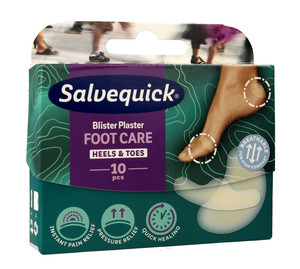 Salvequick Foot Care Blister Plaster Heels & Toes 10pcs