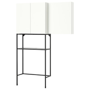 ENHET Storage combination, anthracite/white, 140x32x204 cm