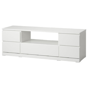 MALM TV bench, white, 160x48 cm