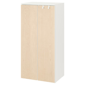 SMÅSTAD / PLATSA Wardrobe, white/birch, 60x42x123 cm